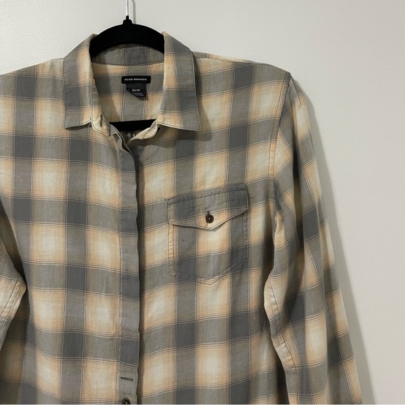 Club Monaco Plaid Button Down Long Sleeve Top Women Size XS - Picture 3 of 9